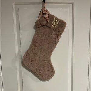 Plush Tan Christmas Stocking